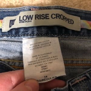 Gap low rise cropped denim capri’s size 14